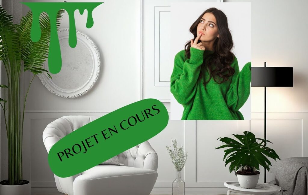 visuel illustrant un projet en cours peinture, espace en blanc